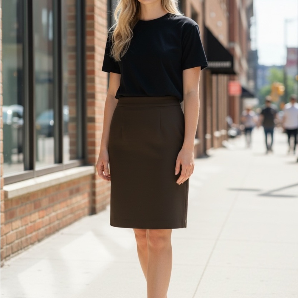 Michael Kors Black Pencil Skirt Size 10 petite